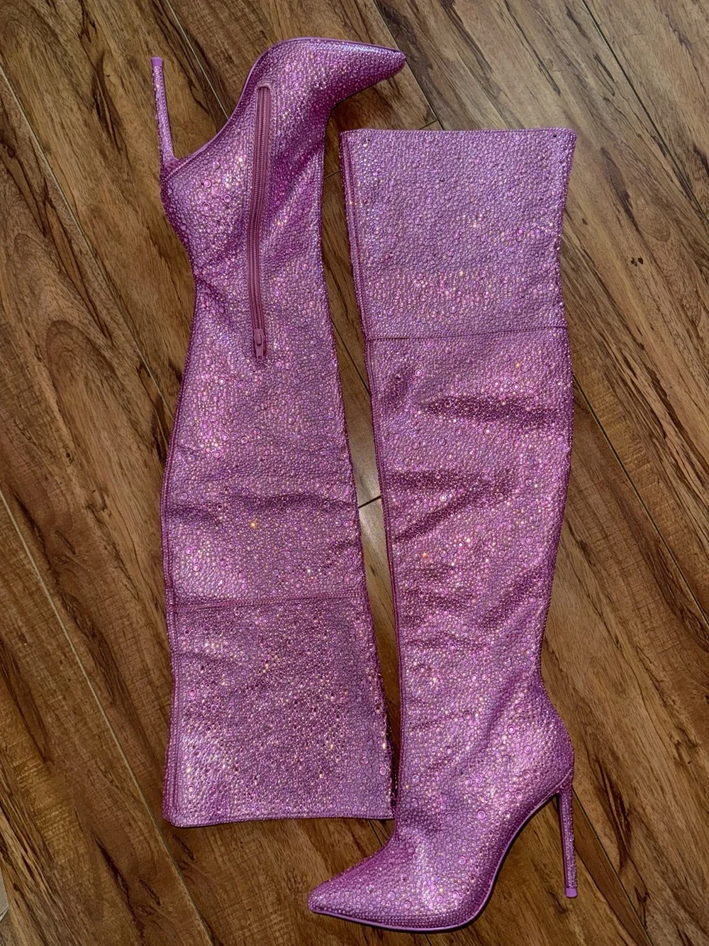 Steve Madden Vivianne pink embellished Stiletto Boots